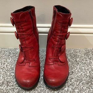 Miz Mooz Red Button Boots